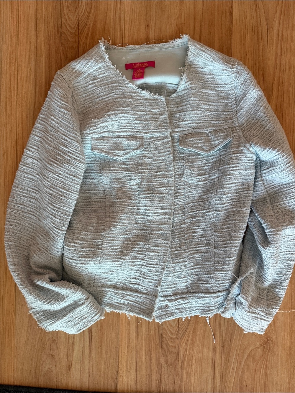 Catherine Malandrino Light Blue Tweed Cropped Jacket